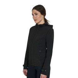 Veste softshell ajustée avec fermeture éclair coupe-vent femme Equestro Noir Veste softshell ajustée avec fermeture éclair coupe-vent femme Equestro Noir