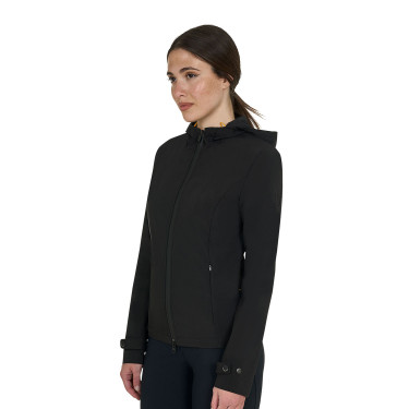 Veste softshell ajustée avec fermeture éclair coupe-vent femme Equestro Noir Veste softshell ajustée avec fermeture éclair coupe-vent femme Equestro Noir