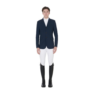 Veste de concours perforée homme en tissu technique Equestro Marine blazer Bleu marine Veste de concours perforée homme en tissu technique Equestro Marine blazer Bleu marine
