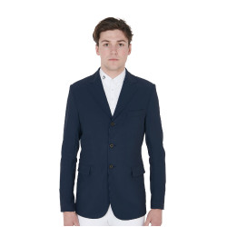 Veste de concours perforée homme en tissu technique Equestro Marine blazer Bleu marine Veste de concours perforée homme en tissu technique Equestro Marine blazer Bleu marine
