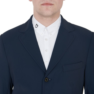 Veste de concours perforée homme en tissu technique Equestro Marine blazer Bleu marine Veste de concours perforée homme en tissu technique Equestro Marine blazer Bleu marine