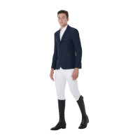 Veste de concours perforée homme 3 boutons Equestro Marine blazer Bleu marine