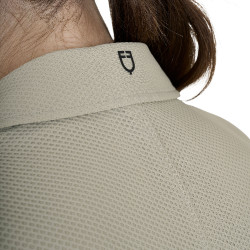 Veste de concours perforée femme 4 boutons Equestro Oxford tan Rose Veste de concours perforée femme 4 boutons Equestro Oxford tan Rose