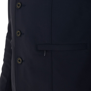 Veste de concours homme avec logo brodé contrasté Equestro Marine blazer Bleu marine