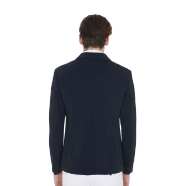 Veste de concours homme avec logo brodé contrasté Equestro Marine blazer Bleu marine