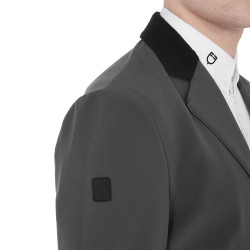 Veste de concours homme 3 boutons Elegance Equestro Gris / noir