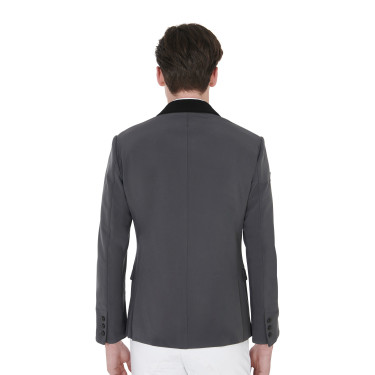 Veste de concours homme 3 boutons Elegance Equestro Gris / noir