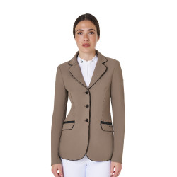 Veste de concours femme en tissu technique stretch Equestro Walnut Marron Veste de concours femme en tissu technique stretch Equestro Walnut Marron