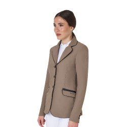 Veste de concours femme en tissu technique stretch Equestro Walnut Marron Veste de concours femme en tissu technique stretch Equestro Walnut Marron