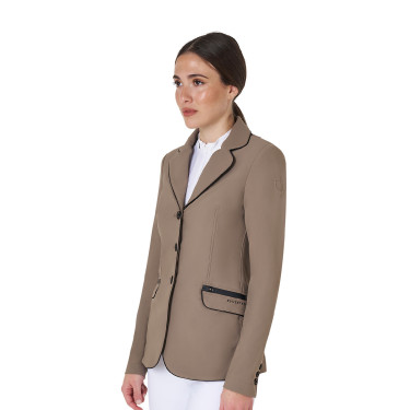 Veste de concours femme en tissu technique stretch Equestro Walnut Marron Veste de concours femme en tissu technique stretch Equestro Walnut Marron