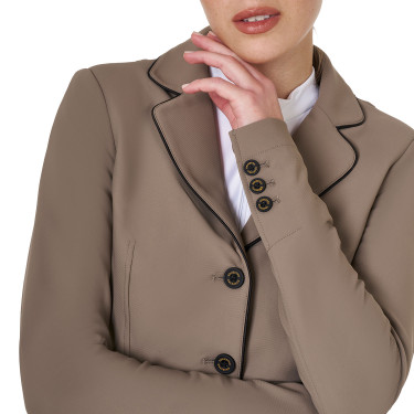 Veste de concours femme en tissu technique stretch Equestro Walnut Marron Veste de concours femme en tissu technique stretch Equestro Walnut Marron