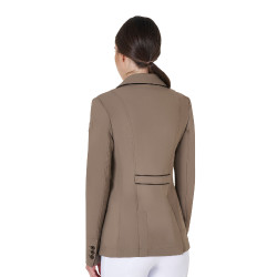 Veste de concours femme en tissu technique stretch Equestro Walnut Marron Veste de concours femme en tissu technique stretch Equestro Walnut Marron