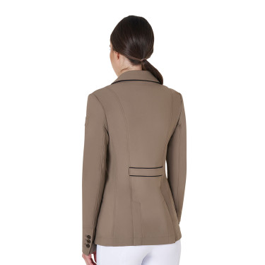 Veste de concours femme en tissu technique stretch Equestro Walnut Marron Veste de concours femme en tissu technique stretch Equestro Walnut Marron