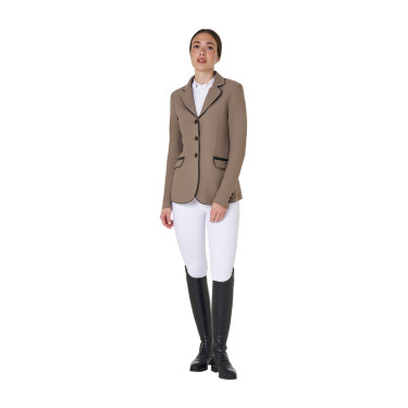 Veste de concours femme en tissu technique stretch Equestro Walnut Marron Veste de concours femme en tissu technique stretch Equestro Walnut Marron