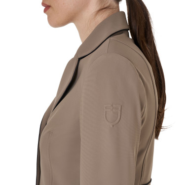 Veste de concours femme en tissu technique stretch Equestro Walnut Marron Veste de concours femme en tissu technique stretch Equestro Walnut Marron