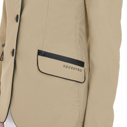 Veste de concours femme en tissu technique stretch Equestro Encens Beige
