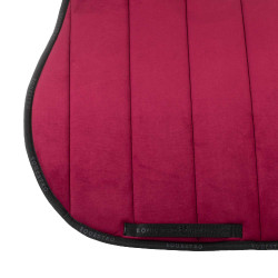 Tapis de selle obstacle en velours et tissu technique Equestro Vin / noir Rouge