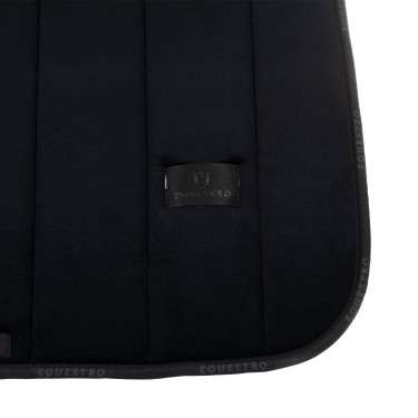 Tapis de selle obstacle en velours et tissu technique Equestro Noir / noir