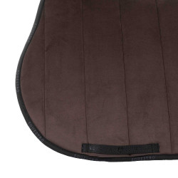 Tapis de selle obstacle en velours et tissu technique Equestro Marron / noir Tapis de selle obstacle en velours et tissu technique Equestro Marron / noir