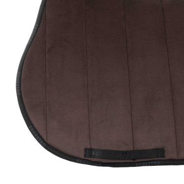 Tapis de selle obstacle en velours et tissu technique Equestro Marron / noir Tapis de selle obstacle en velours et tissu technique Equestro Marron / noir
