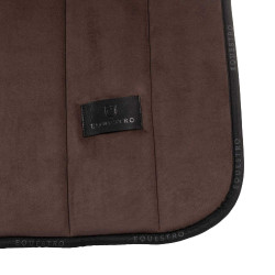 Tapis de selle obstacle en velours et tissu technique Equestro Marron / noir Tapis de selle obstacle en velours et tissu technique Equestro Marron / noir