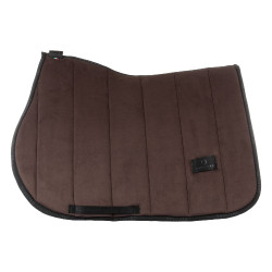 Tapis de selle obstacle en velours et tissu technique Equestro Marron / noir Tapis de selle obstacle en velours et tissu technique Equestro Marron / noir