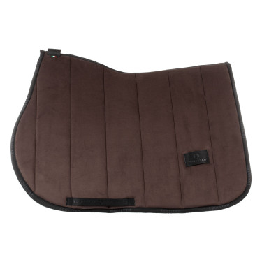 Tapis de selle obstacle en velours et tissu technique Equestro Marron / noir Tapis de selle obstacle en velours et tissu technique Equestro Marron / noir