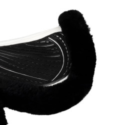 Tapis de saut Numnah avec grip en gel des deux côtés et bordure en mouton complet Acavallo Blanc / noir