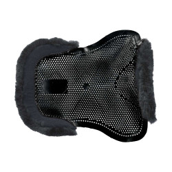 Amortisseur gel poney avec découpe et bordure en peau de mouton Classic Acavallo Noir / gris