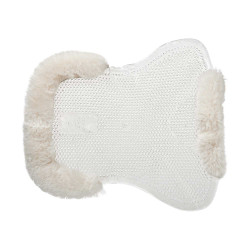 Amortisseur gel poney avec découpe et bordure en peau de mouton Classic Acavallo Transparent / blanc