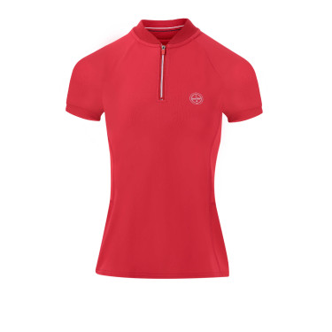 Polo Equithème Emma manches courtes Cerise Rouge