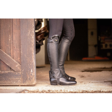 Mini-chaps Pénélope Prisca cuir Noir