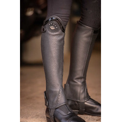 Mini-chaps Pénélope Prisca cuir Noir