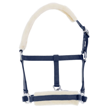 Licol foal Riding World mouton synthétique Bleu marine Licol foal Riding World mouton synthétique Bleu marine