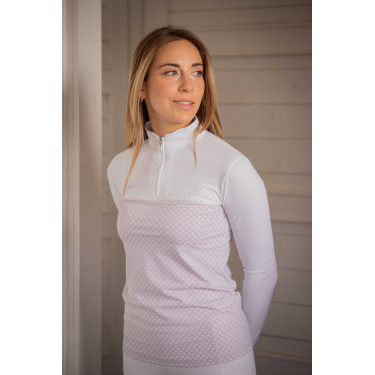 Polo de concours Pénélope Debbie Blanc / rose