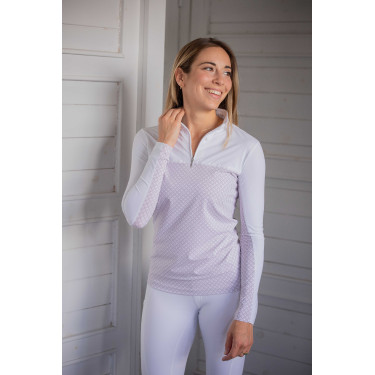 Polo de concours Pénélope Debbie Blanc / rose