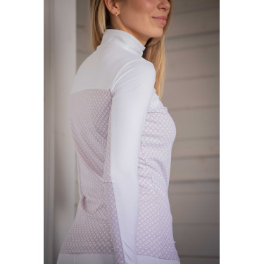 Polo de concours Pénélope Debbie Blanc / rose