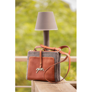 Sac Pénélope Pablito grand modèle Motif chevron / cognac Marron