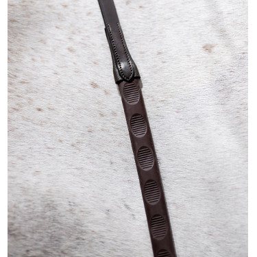 Rênes Horseware grip pouce caoutchouc Marron