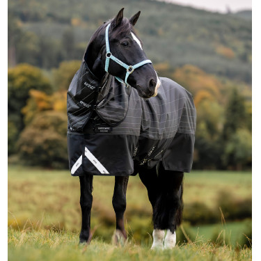 Couverture Horseware Amigo 1200D FieldSafe Reflectech Plus Turnout 250g Noir / noir réfléchissant