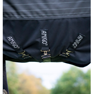 Couverture Horseware Amigo 1200D FieldSafe Reflectech Plus Turnout 250g Noir / noir réfléchissant Couverture Horseware Amigo 1200D FieldSafe Reflectech Plus Turnout 250g Noir / noir réfléchissant