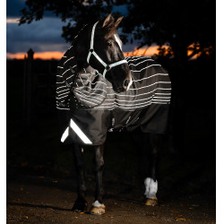 Couverture Horseware Amigo 1200D FieldSafe Reflectech Plus Turnout 250g Noir / noir réfléchissant Couverture Horseware Amigo 1200D FieldSafe Reflectech Plus Turnout 250g Noir / noir réfléchissant