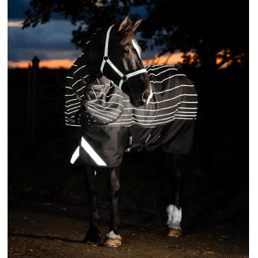Couverture Horseware Amigo 1200D FieldSafe Reflectech Plus Turnout 250g Noir / noir réfléchissant Couverture Horseware Amigo 1200D FieldSafe Reflectech Plus Turnout 250g Noir / noir réfléchissant