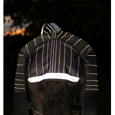 Couverture Horseware Amigo 1200D FieldSafe Reflectech Plus Turnout 250g Noir / noir réfléchissant Couverture Horseware Amigo 1200D FieldSafe Reflectech Plus Turnout 250g Noir / noir réfléchissant