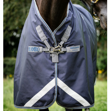 Couverture Horseware Rambo Optimo Bundle 0g + Liner 200g 1000D Marine / orage / gris argent Bleu marine