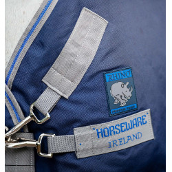 Couverture d'extérieur Horseware Rhino® Plus Poney 250g 1000D Noir / gris titane / bleu classique