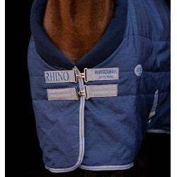 Couverture d'écurie Horseware Rhino Original Vari-Layer 250g Noir / gris titane / bleu classique