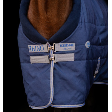 Couverture d'écurie Horseware Rhino Original Vari-Layer 250g Noir / gris titane / bleu classique