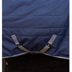 Couverture d'écurie Horseware Rhino Original Vari-Layer 250g Noir / gris titane / bleu classique