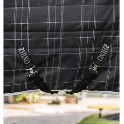 Couverture d'écurie Horseware Rhino Original Vari-Layer 250g Noir / carreaux blanc gris Couverture d'écurie Horseware Rhino Original Vari-Layer 250g Noir / carreaux blanc gris